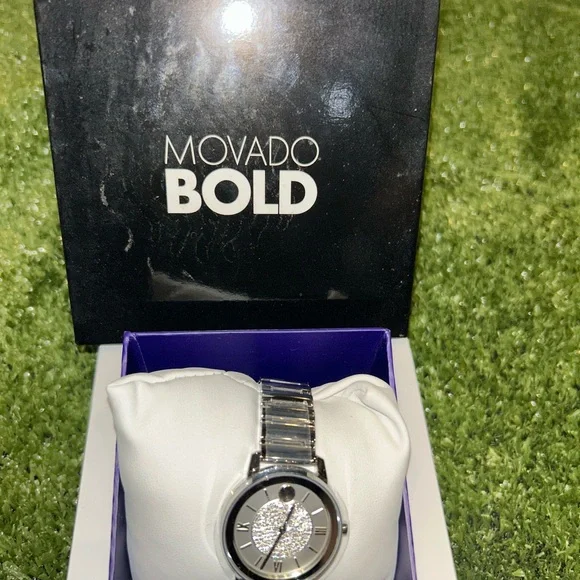 Movado Bold Silver and Black Men's Watch